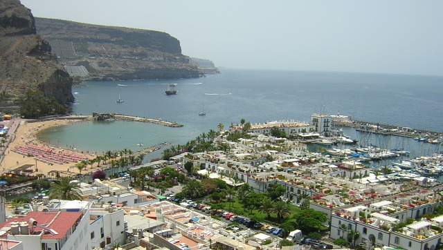 Aerial view of the port and beach